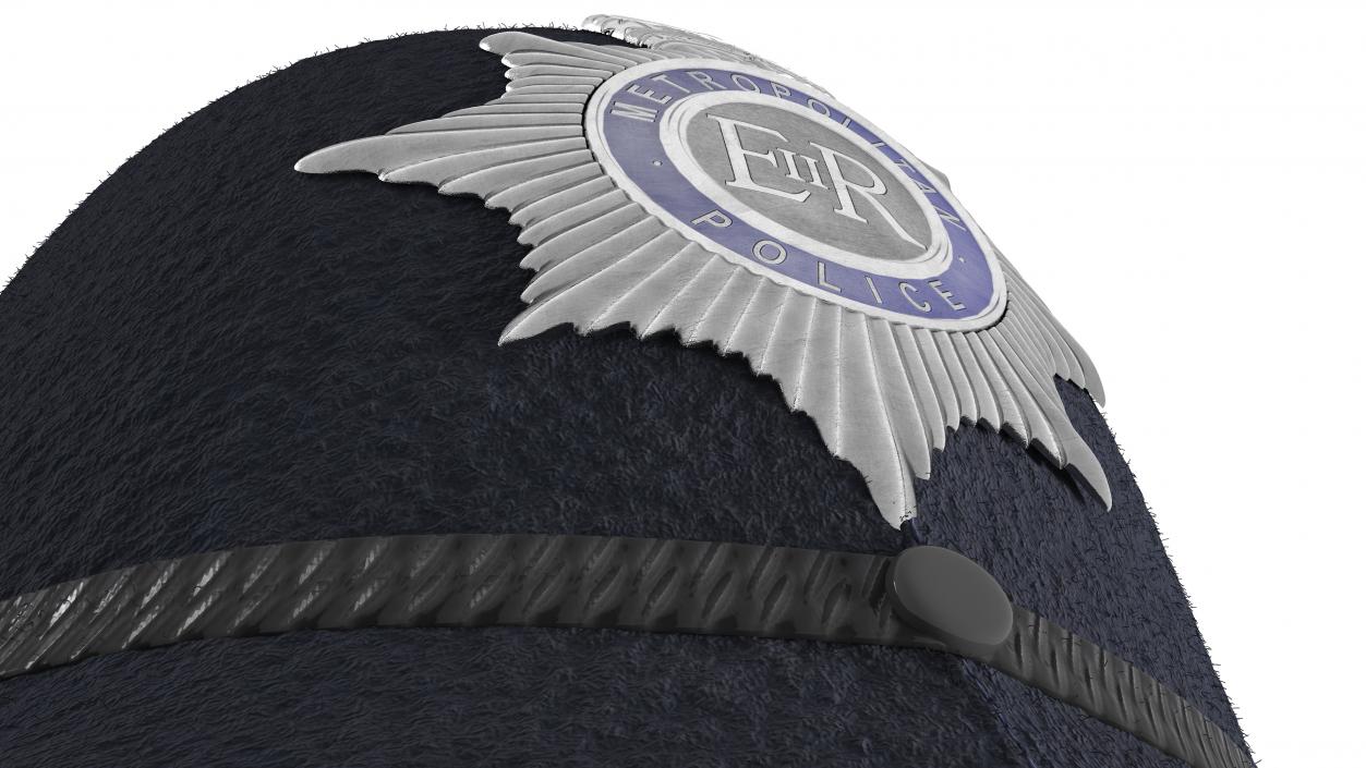 3D British Metropolitan Police Helmet Fur model