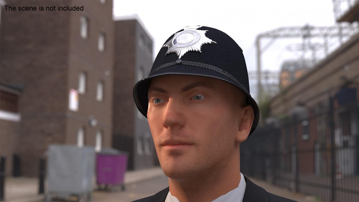 3D British Metropolitan Police Helmet Fur model