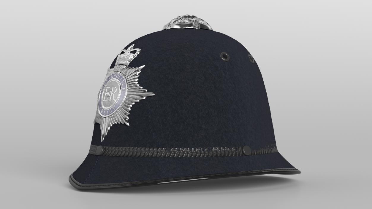 3D British Metropolitan Police Helmet Fur model