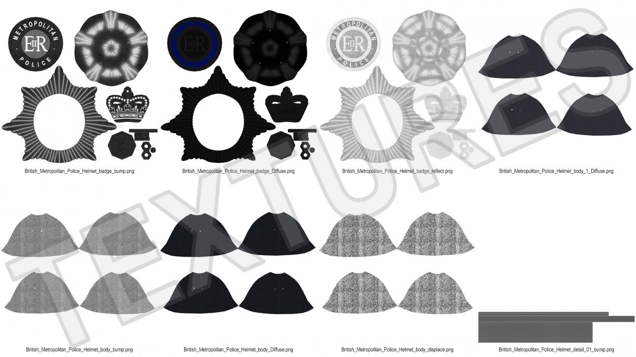 3D British Metropolitan Police Helmet Fur model