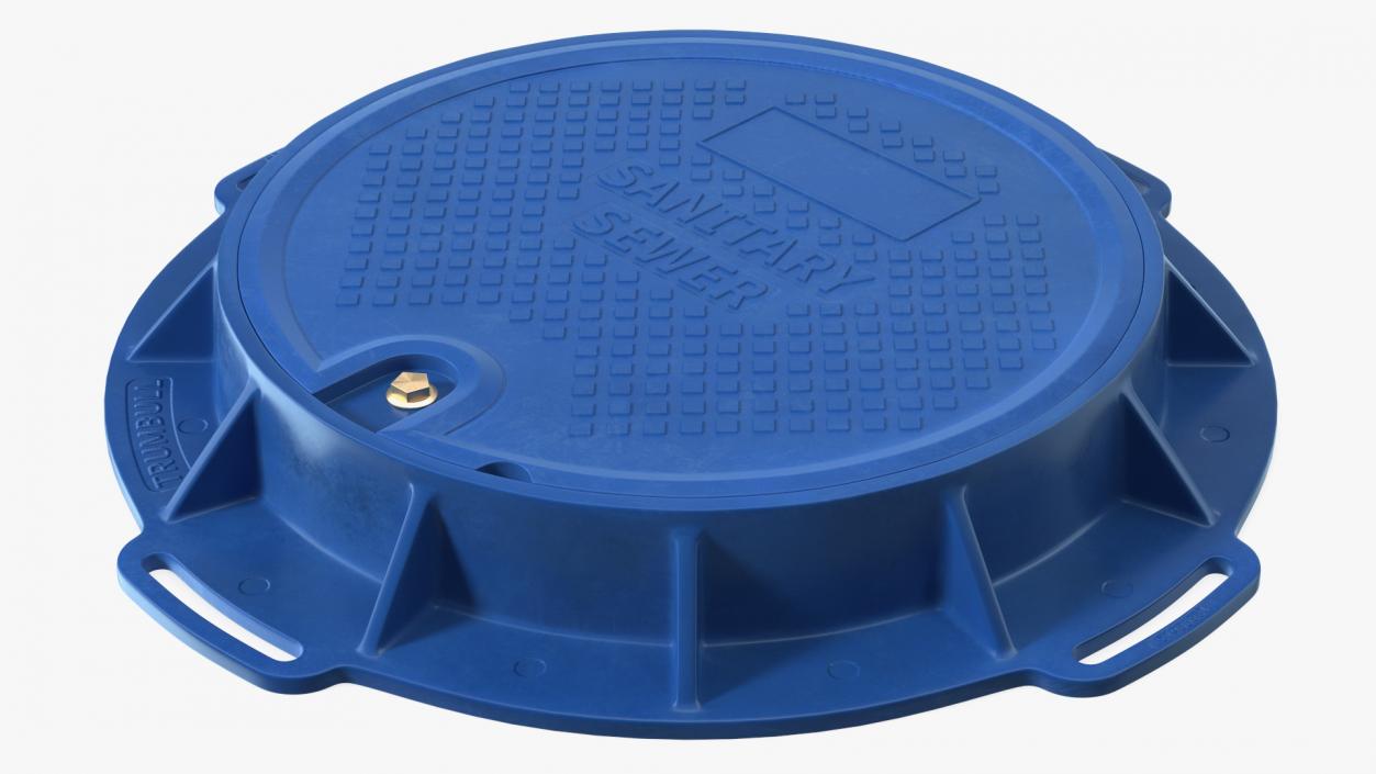 3D Fiberglass Manhole Blue model