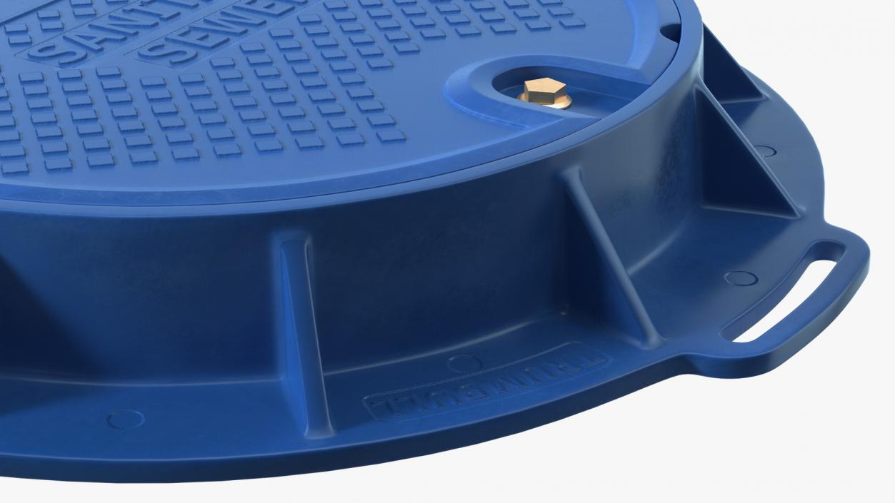 3D Fiberglass Manhole Blue model