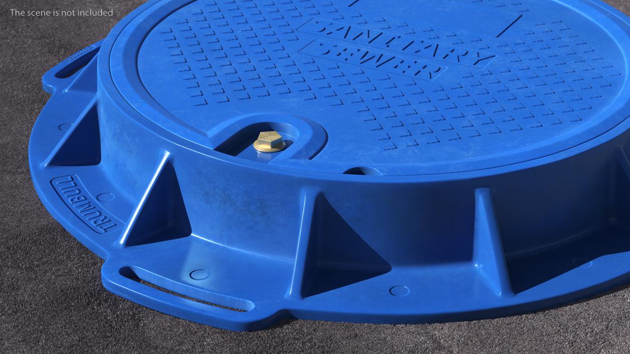 3D Fiberglass Manhole Blue model