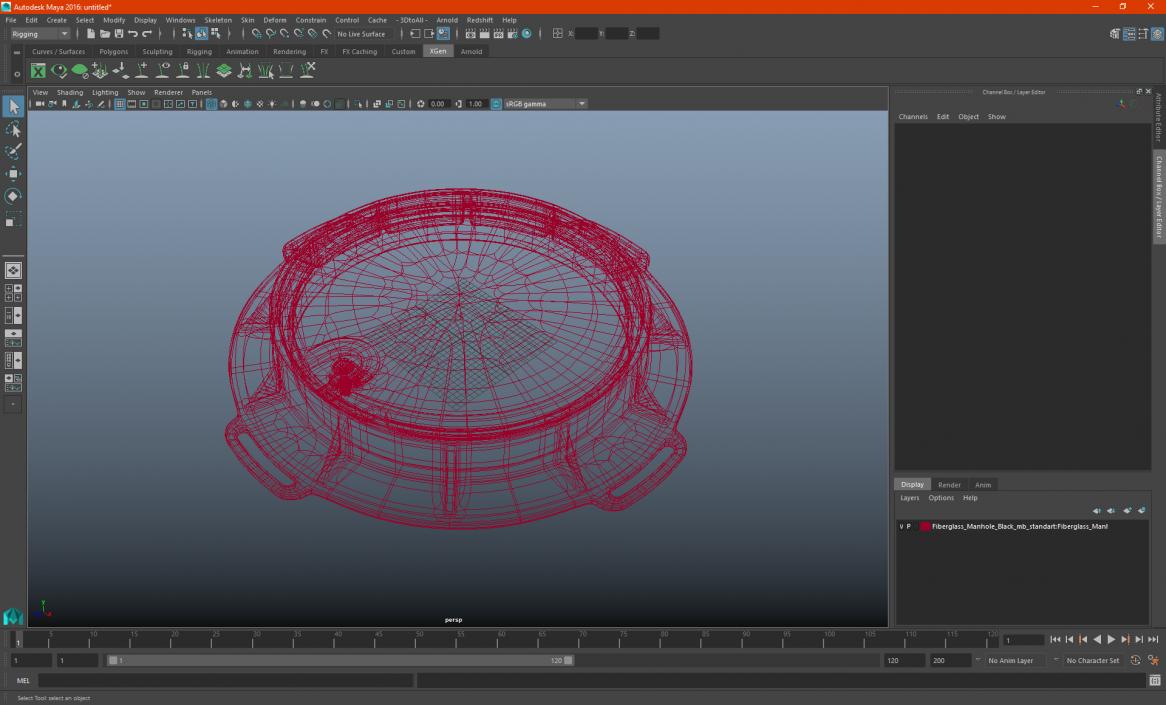 3D Fiberglass Manhole Blue model