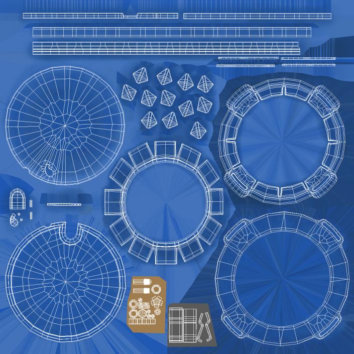 3D Fiberglass Manhole Blue model