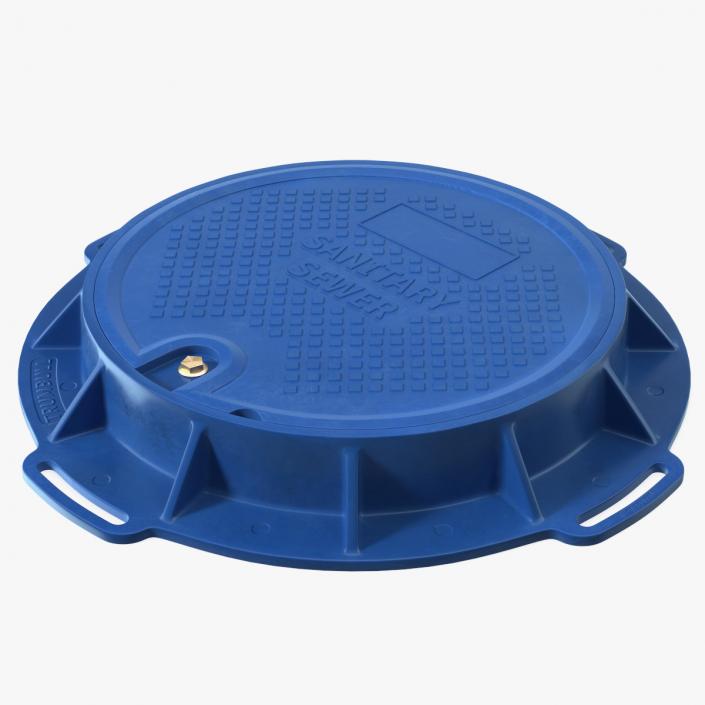 3D Fiberglass Manhole Blue model