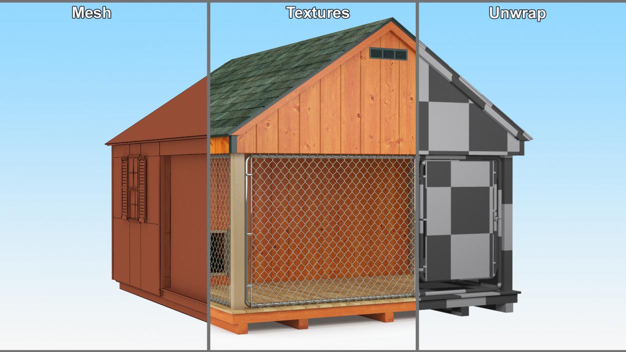 3D Outdoor Dog Kennel model