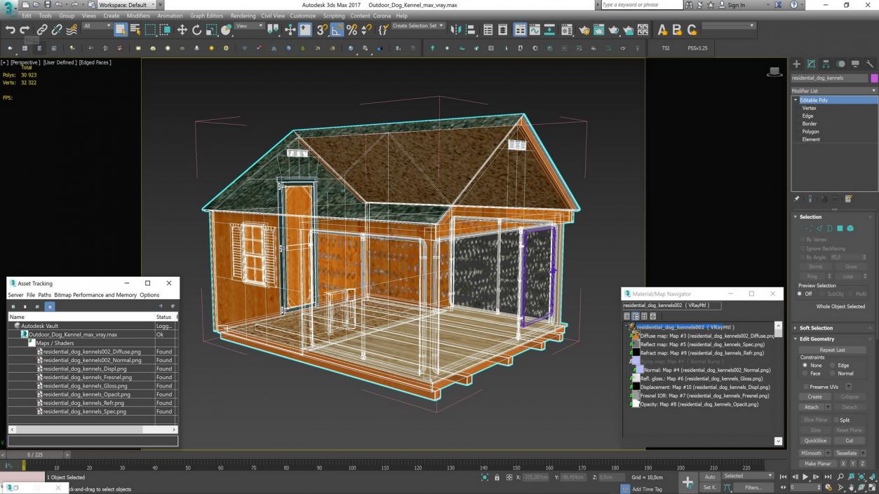 3D Outdoor Dog Kennel model