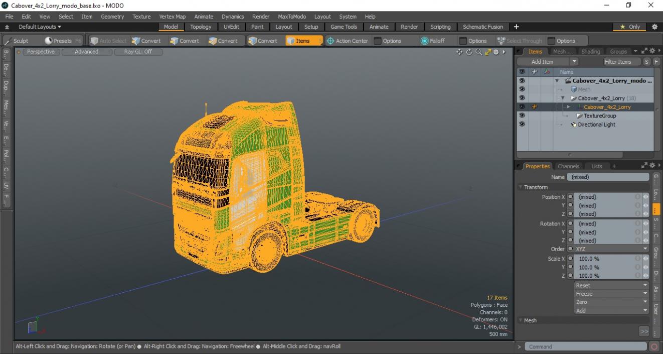 Cabover 4x2 Lorry 3D