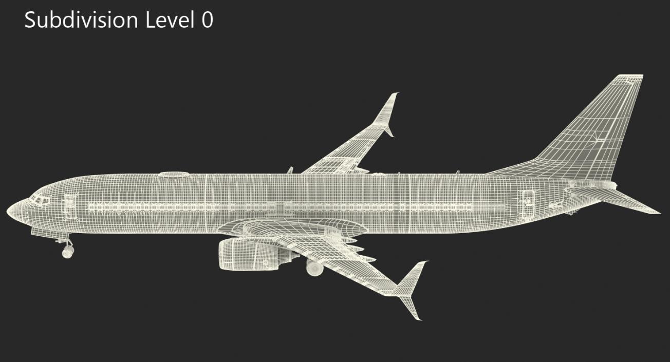 3D Boeing 737-900 with Interior and Cockpit Southwest Airlines Rigged