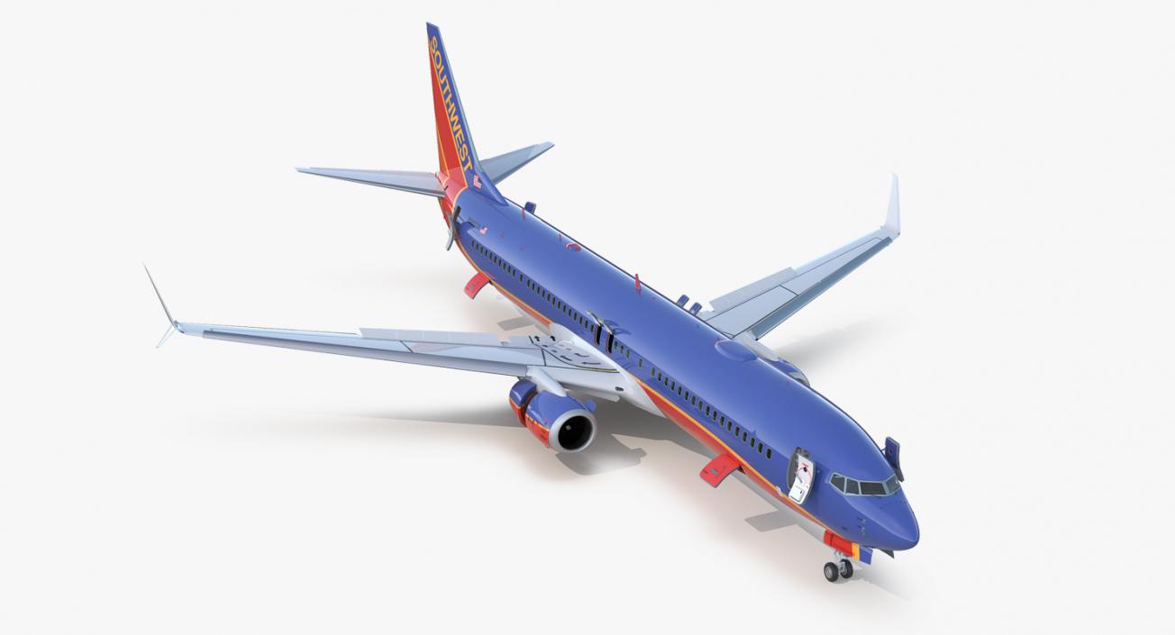 3D Boeing 737-900 with Interior and Cockpit Southwest Airlines Rigged