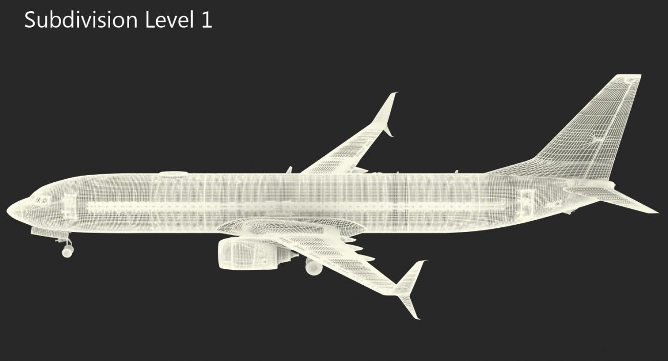 3D Boeing 737-900 with Interior and Cockpit Southwest Airlines Rigged