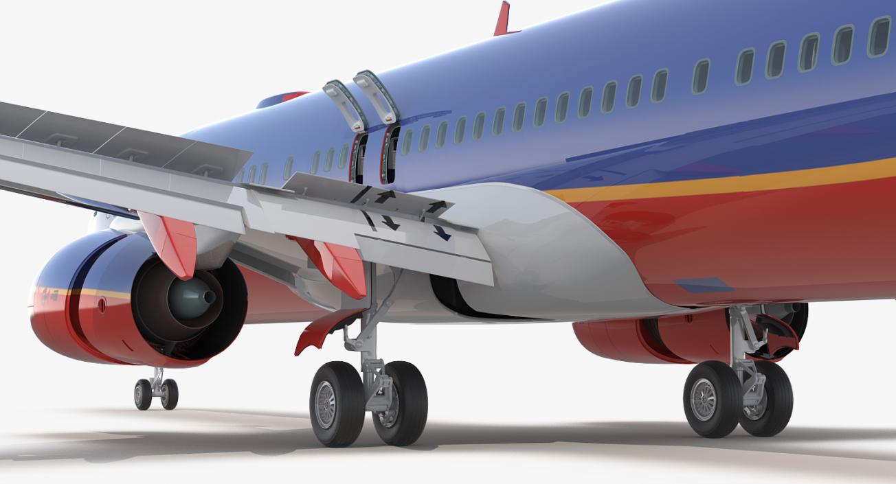 3D Boeing 737-900 with Interior and Cockpit Southwest Airlines Rigged