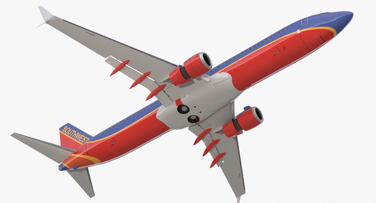 3D Boeing 737-900 with Interior and Cockpit Southwest Airlines Rigged