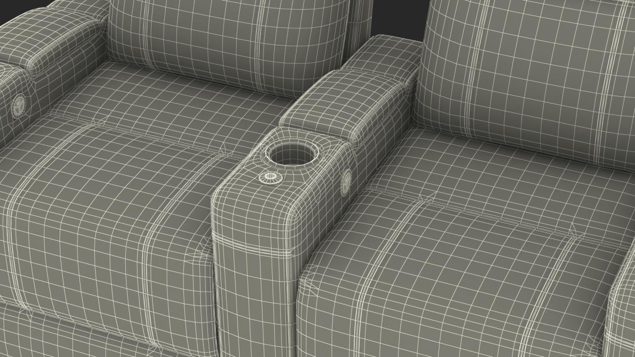 Valencia Home Theater Seating Row of 2 Black 3D model