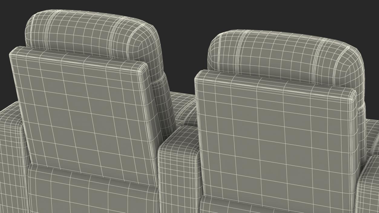 Valencia Home Theater Seating Row of 2 Black 3D model