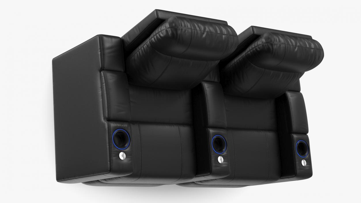 Valencia Home Theater Seating Row of 2 Black 3D model