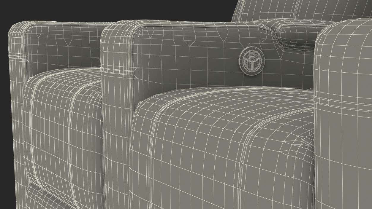 Valencia Home Theater Seating Row of 2 Black 3D model