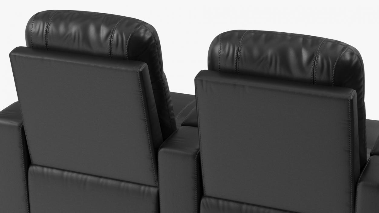 Valencia Home Theater Seating Row of 2 Black 3D model