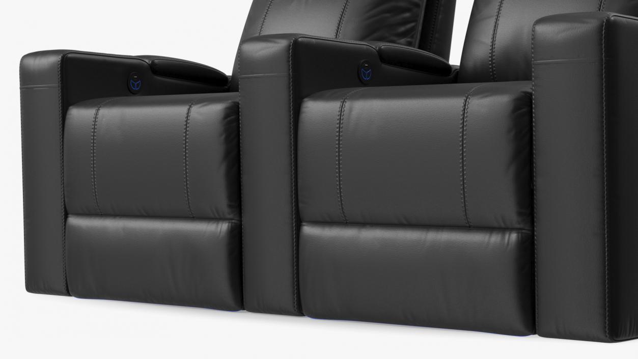 Valencia Home Theater Seating Row of 2 Black 3D model