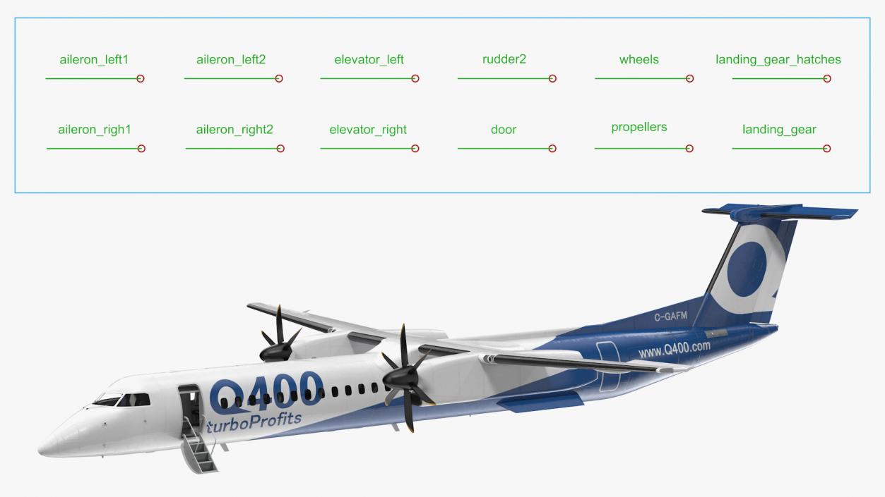 3D model Bombardier Q400 NextGen Rigged