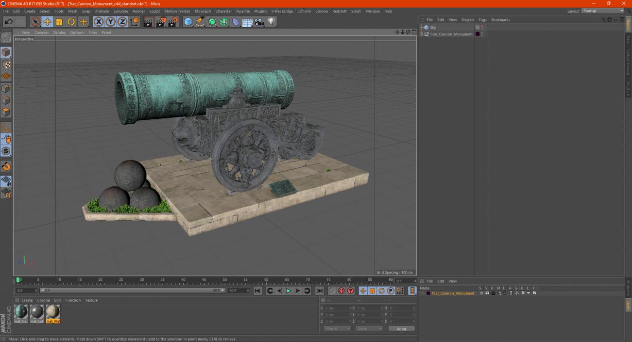 3D model Tsar Cannon Monument