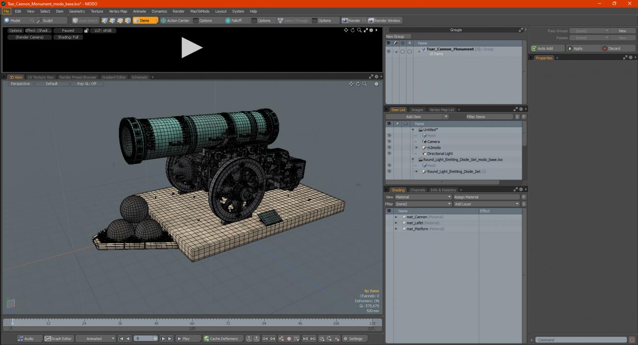 3D model Tsar Cannon Monument