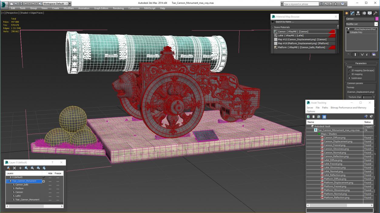 3D model Tsar Cannon Monument