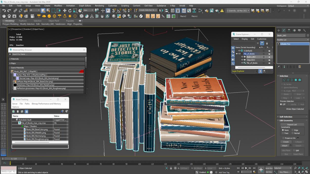 3D Pile of Books model