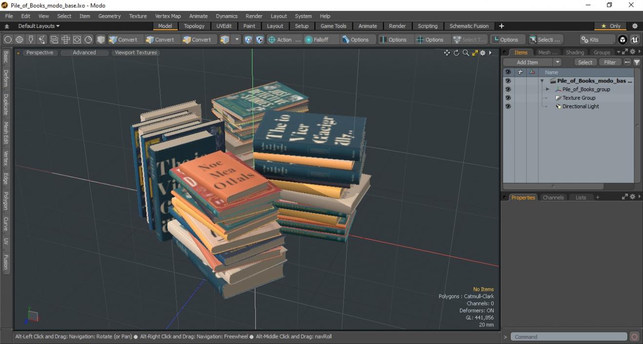 3D Pile of Books model