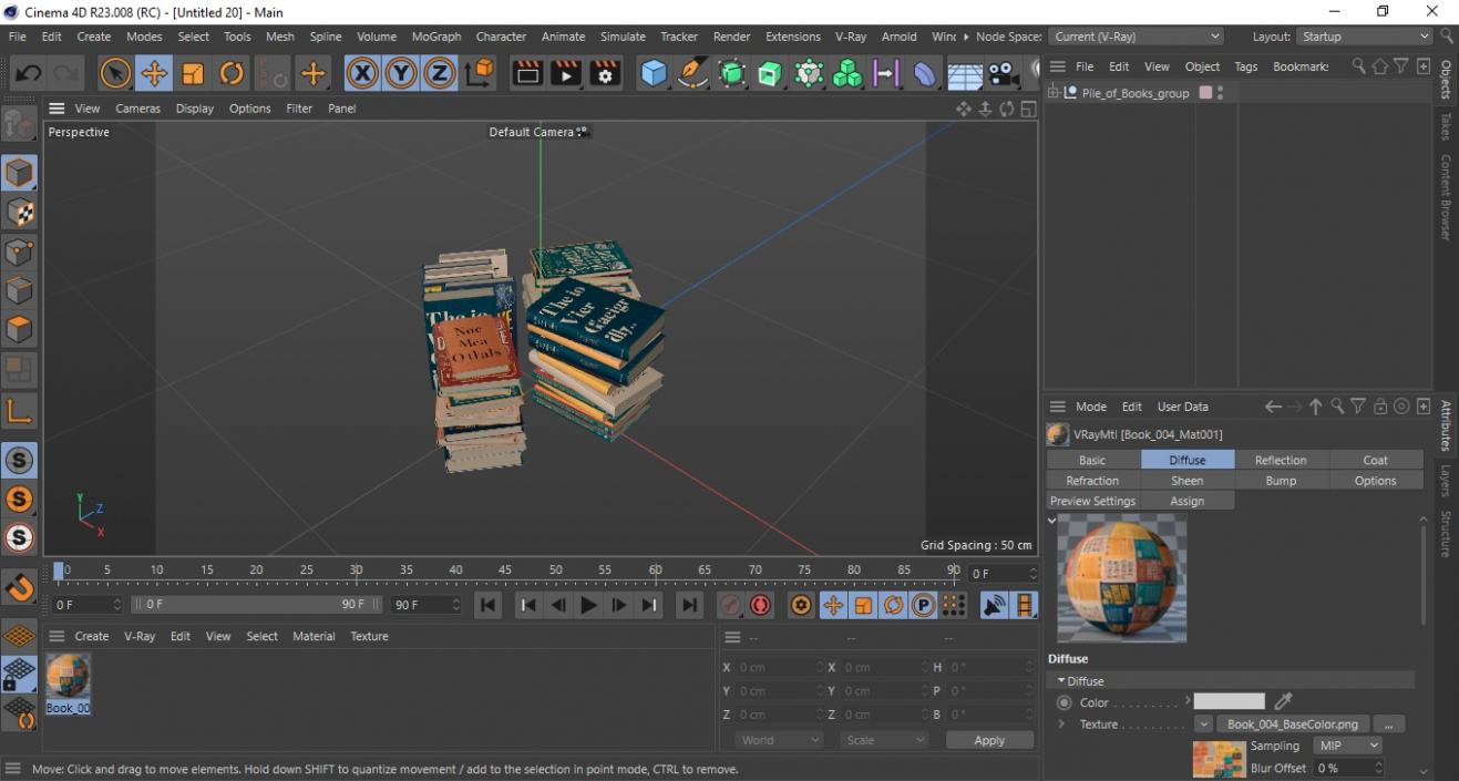 3D Pile of Books model