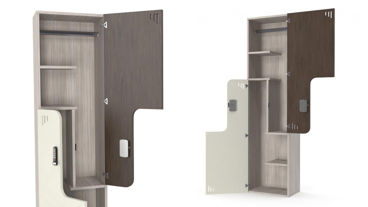 Modern Wooden Wardrobe 3D