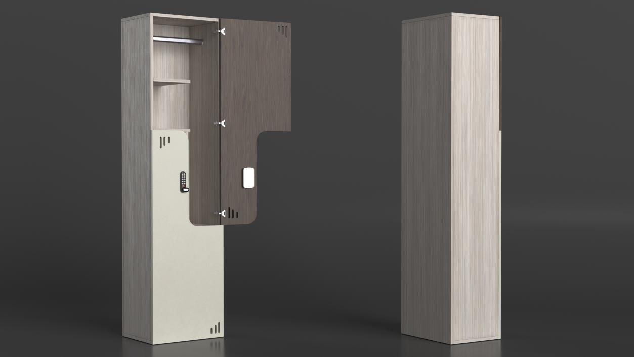 Modern Wooden Wardrobe 3D