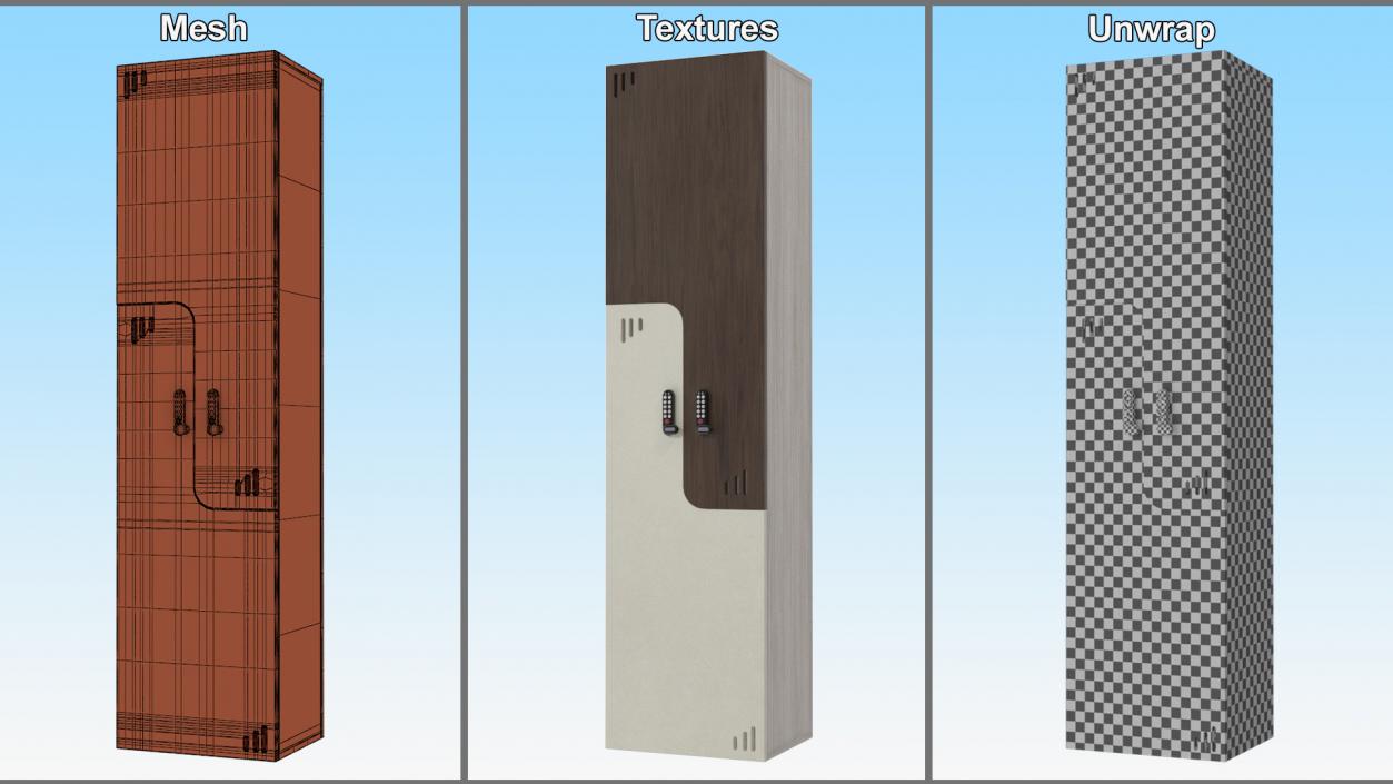 Modern Wooden Wardrobe 3D