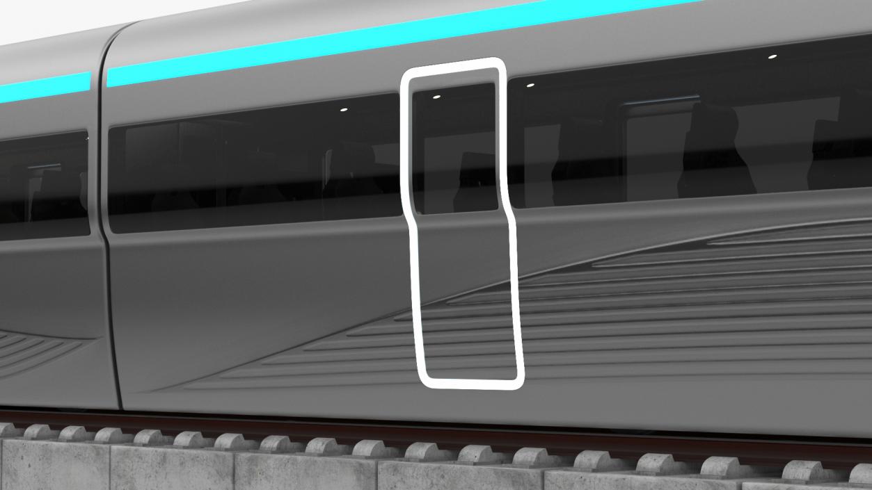 Modern High Speed Train on the Tracks 3D