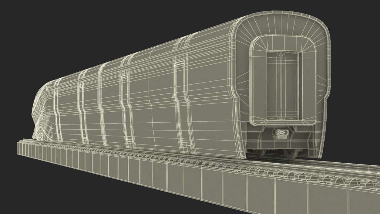 Modern High Speed Train on the Tracks 3D