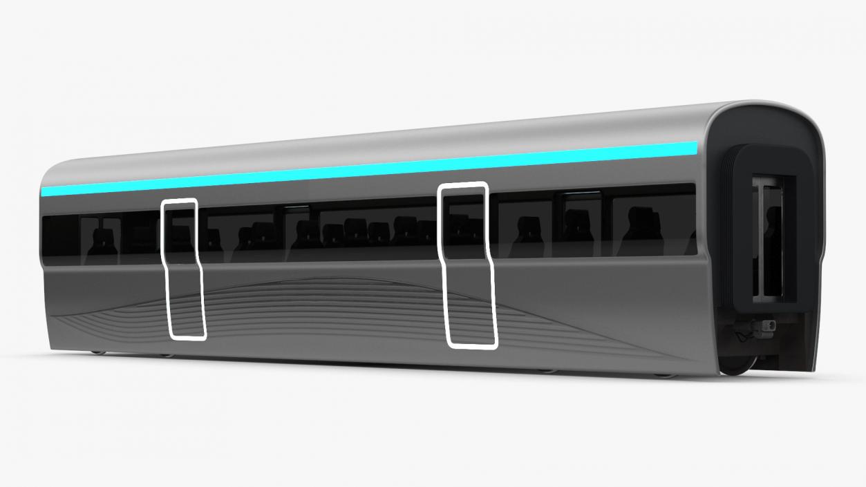 Modern High Speed Train on the Tracks 3D