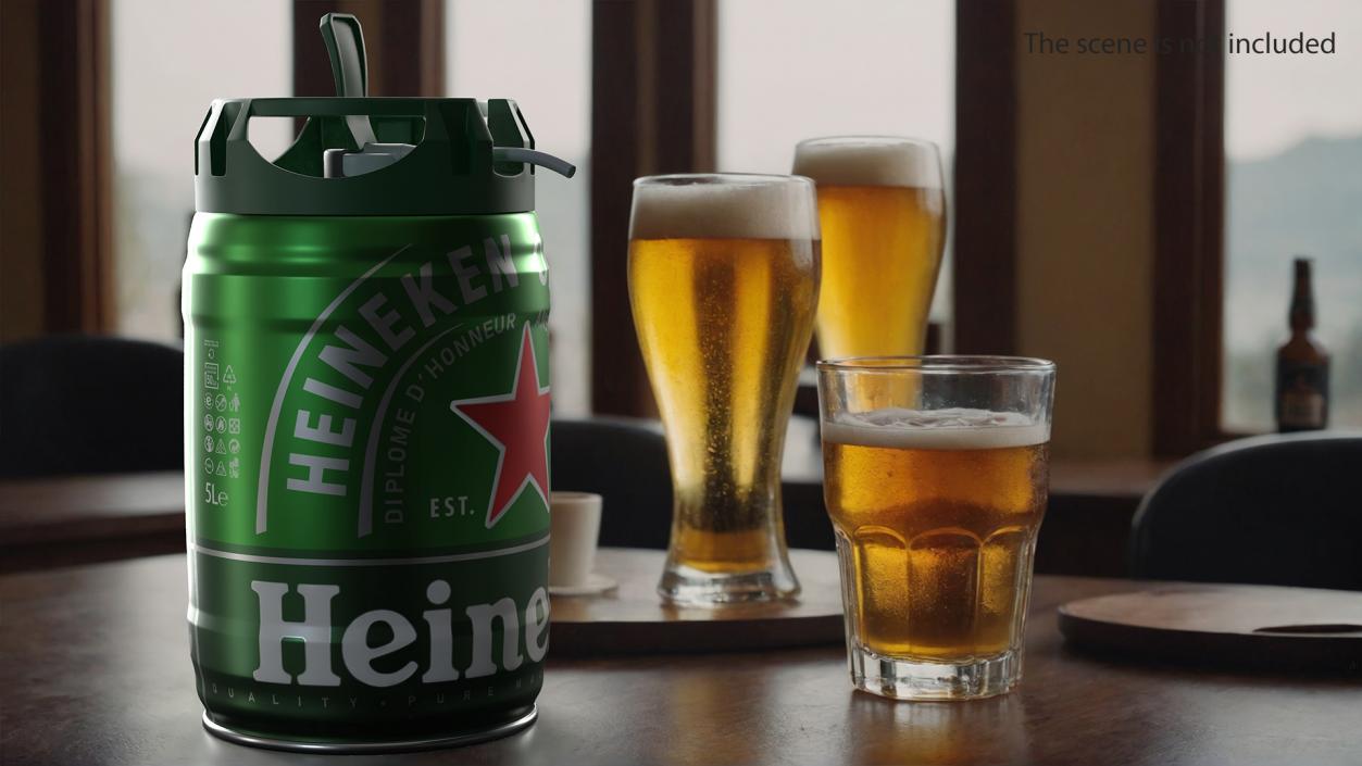 3D model Heiniken Beer 5 Liter Barrel 2