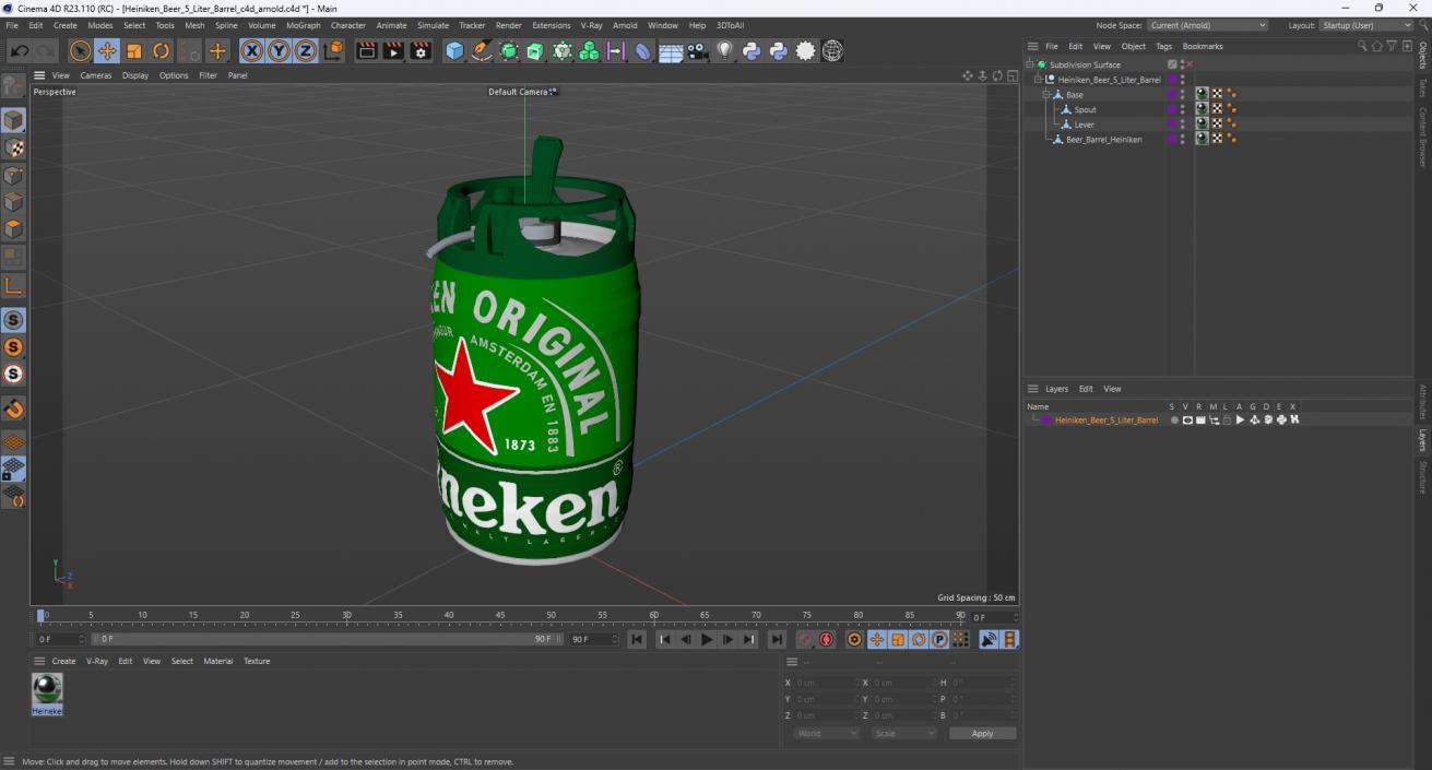 3D model Heiniken Beer 5 Liter Barrel 2