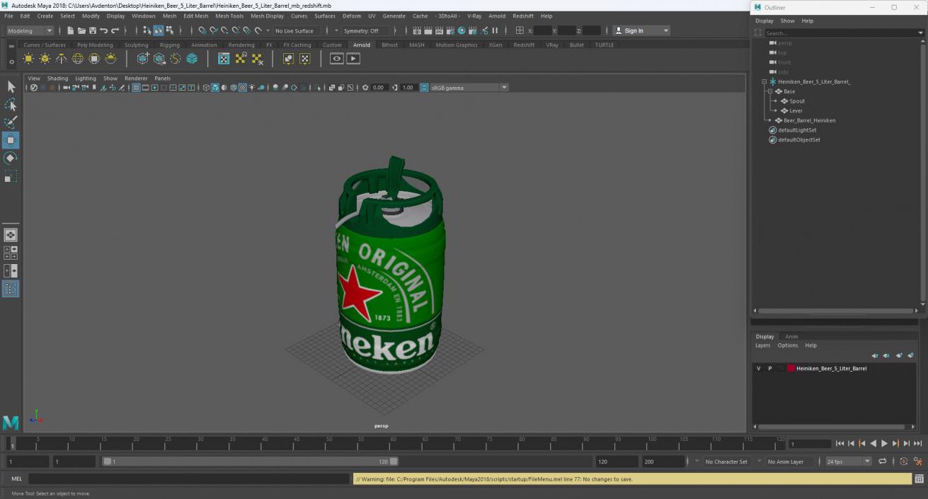 3D model Heiniken Beer 5 Liter Barrel 2