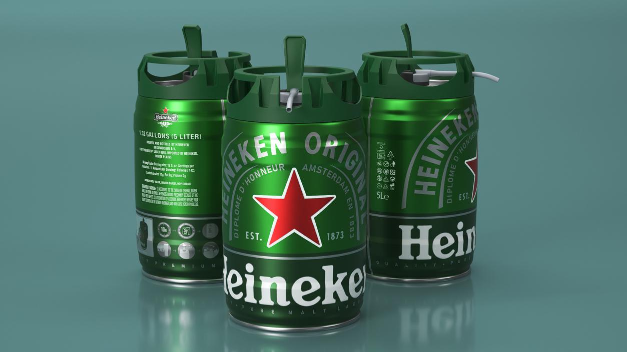 3D model Heiniken Beer 5 Liter Barrel 2