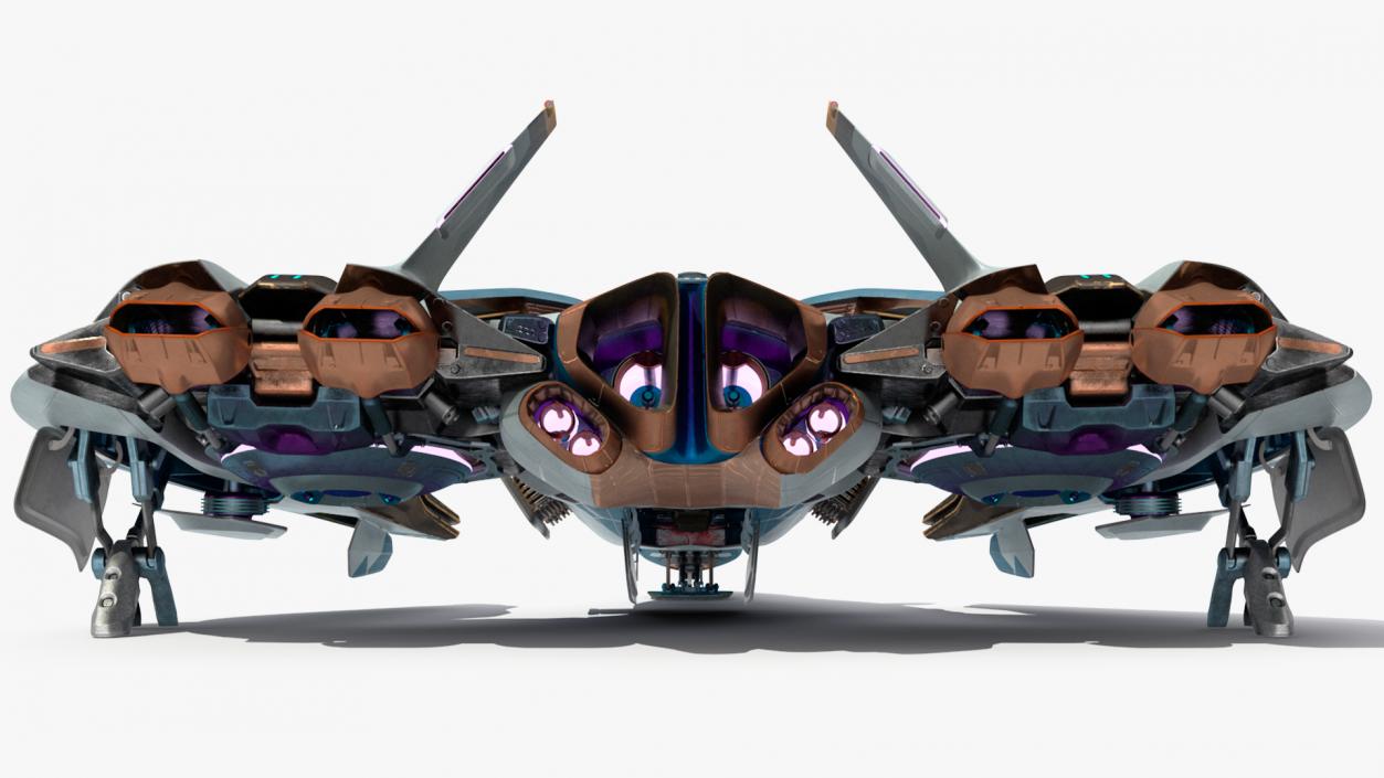 3D Sci Fi Fighter Jet Blue model