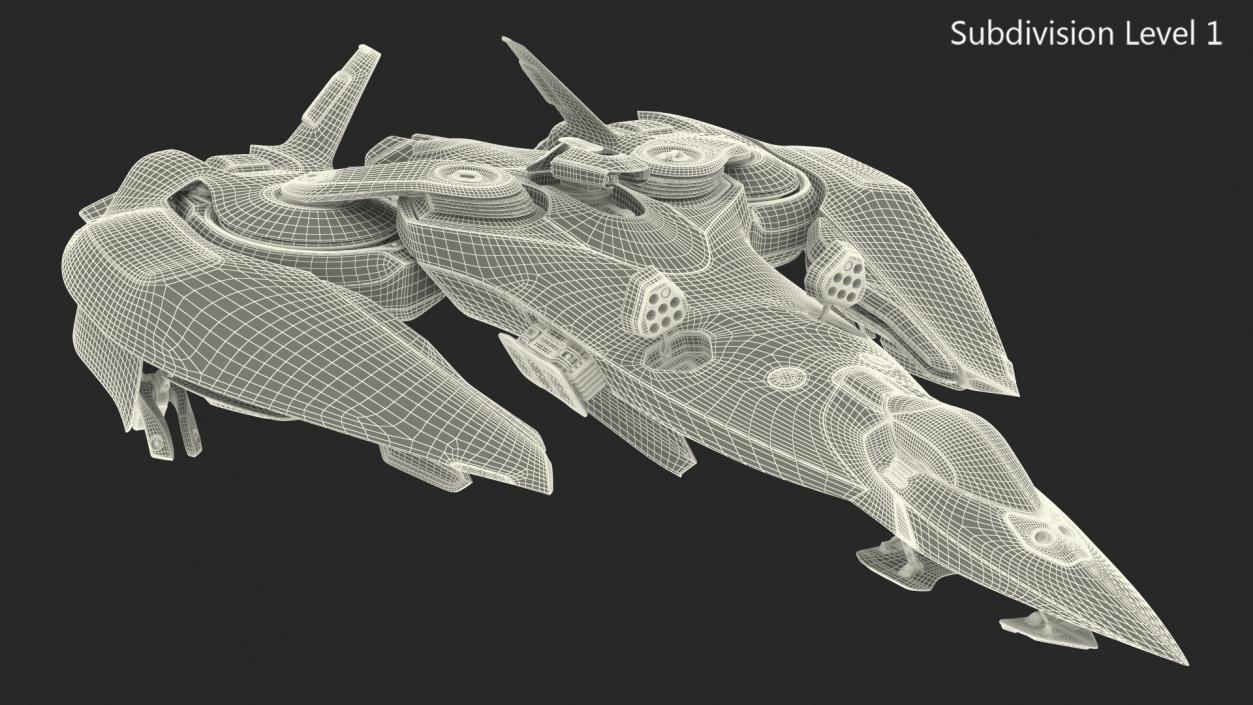 3D Sci Fi Fighter Jet Blue model