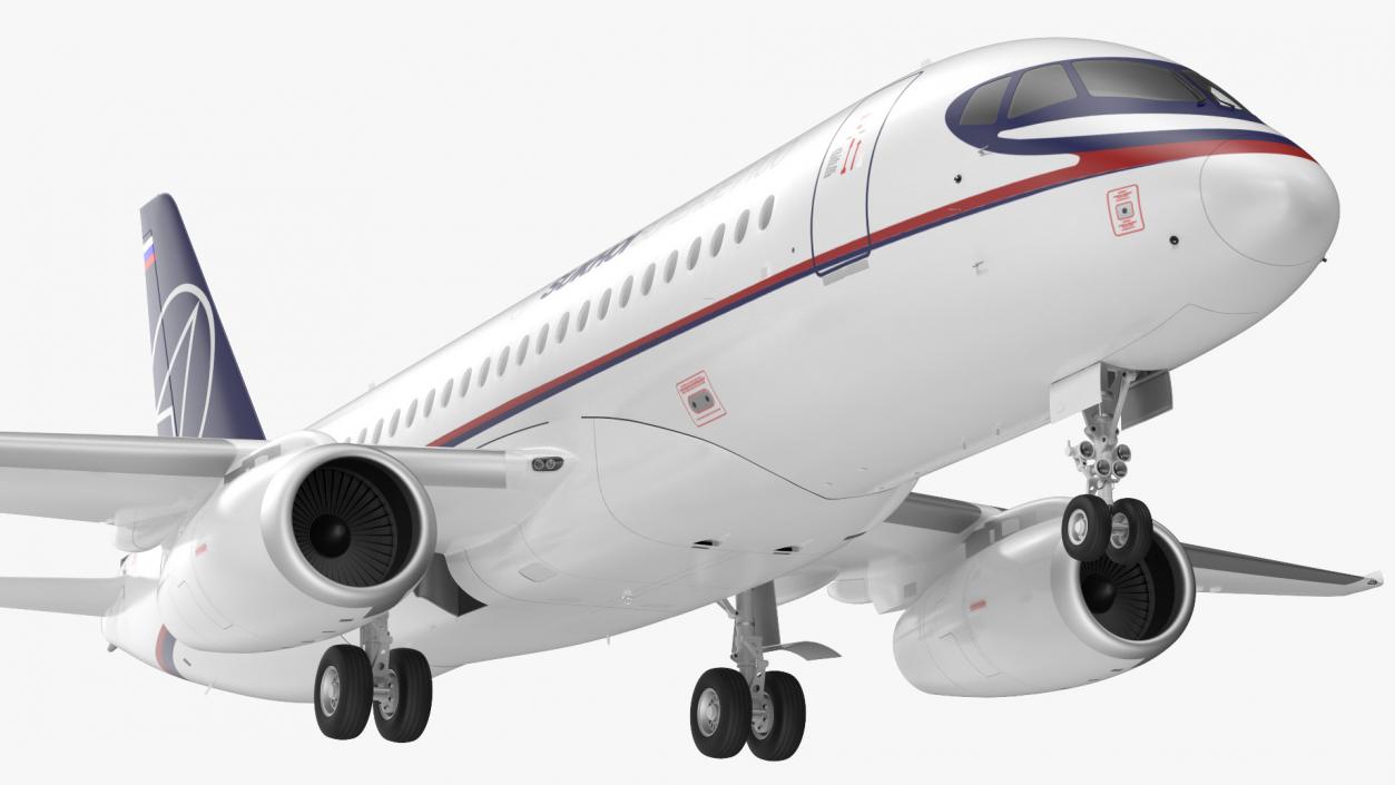 Sukhoi Superjet 100 with Saberlets 3D model