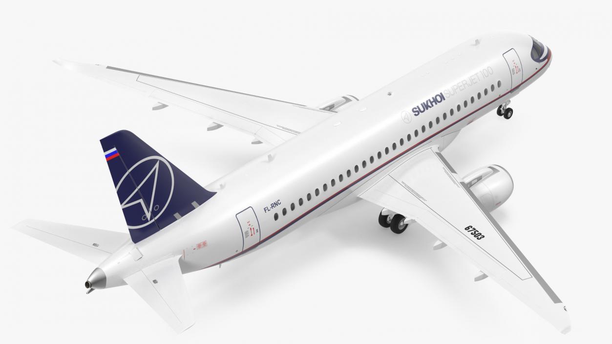 Sukhoi Superjet 100 with Saberlets 3D model