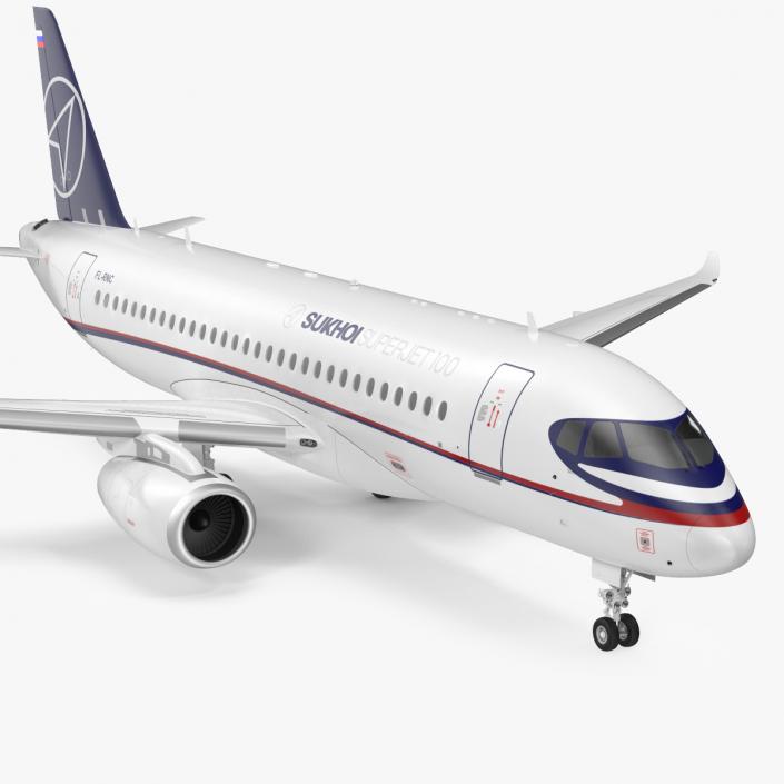 Sukhoi Superjet 100 with Saberlets 3D model