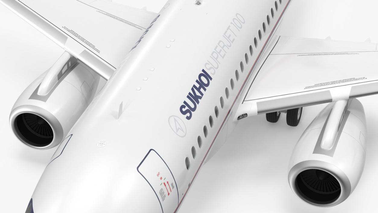 Sukhoi Superjet 100 with Saberlets 3D model