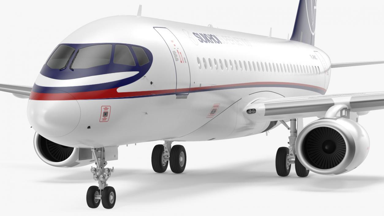 Sukhoi Superjet 100 with Saberlets 3D model