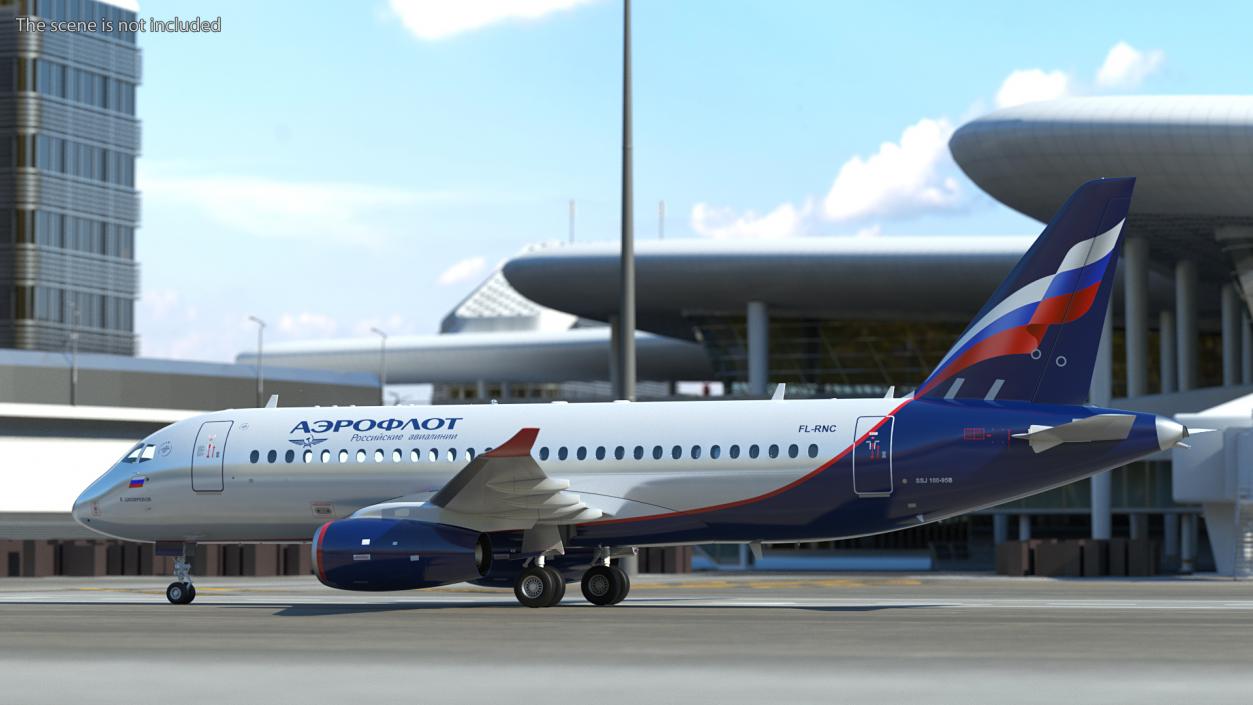 Sukhoi Superjet 100 with Saberlets 3D model