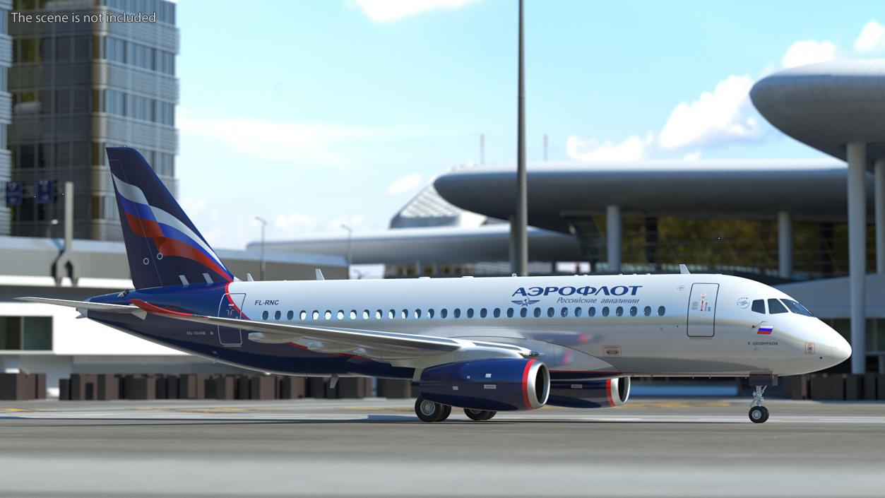 Sukhoi Superjet 100 with Saberlets 3D model